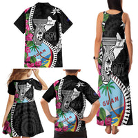 Biba Guam Liberation Day Family Matching Tank Maxi Dress and Hawaiian Shirt Tano y Chamoru Latte Stone Black