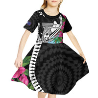 Biba Guam Liberation Day Kid Short Sleeve Dress Tano y Chamoru Latte Stone Black