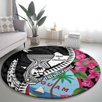 Biba Guam Liberation Day Round Carpet Tano y Chamoru Latte Stone Black