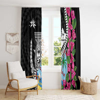 Biba Guam Liberation Day Window Curtain Tano y Chamoru Latte Stone Black