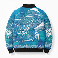 Kuri Dog Waka New Zealand Matariki Bomber Puffer Jacket Ocean Sharks Maori Tattoo LT14 - Polynesian Pride