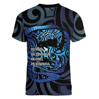Tuna Eel New Zealand Matariki Women V-Neck T-Shirt He Piko He Taniwha Maori Pattern LT14 - Polynesian Pride