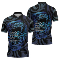 Tuna Eel New Zealand Matariki Zipper Polo Shirt He Piko He Taniwha Maori Pattern