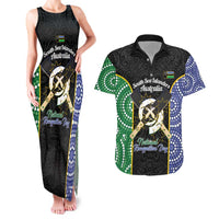 Personalised South Sea Islanders National Recognition Day Couples Matching Tank Maxi Dress and Hawaiian Shirt Australia Aboriginal Vanuatu Pig Tusk