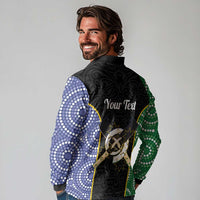 Personalised South Sea Islanders National Recognition Day Long Sleeve Polo Shirt Australia Aboriginal Vanuatu Pig Tusk LT14 - Polynesian Pride