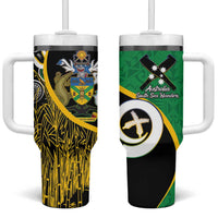Australian South Sea Islanders National Recognition Day Tumbler With Handle Solomon Islands And Vanuatu Culture LT14 One Size: 40 oz Black - Polynesian Pride