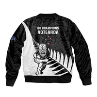 New Zealand Silver Fern Rugby Bomber Jacket All Black Go Champions Maori Pattern LT14