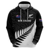 New Zealand Silver Fern Rugby Hoodie All Black Go Champions Maori Pattern LT14