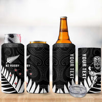 New Zealand Silver Fern Rugby 4 in 1 Can Cooler Tumbler All Black Go Champions Maori Pattern LT14 - Polynesian Pride