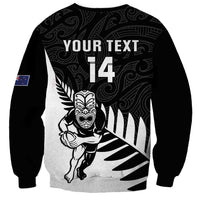 Personalised New Zealand Silver Fern Rugby Sweatshirt All Black Go Champions Maori Pattern LT14