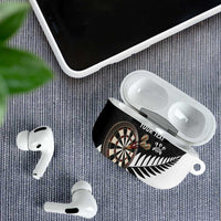 Personalised New Zealand Darts AirPods Case Silver Fern Aotearoa Maori Pattern - Polynesian Pride