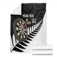 Personalised New Zealand Darts Blanket Silver Fern Aotearoa Maori Pattern - Polynesian Pride