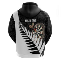 Personalised New Zealand Darts Hoodie Silver Fern Aotearoa Maori Pattern - Polynesian Pride