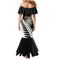 Personalised New Zealand Darts Mermaid Dress Silver Fern Aotearoa Maori Pattern - Polynesian Pride