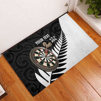 Personalised New Zealand Darts Rubber Doormat Silver Fern Aotearoa Maori Pattern - Polynesian Pride