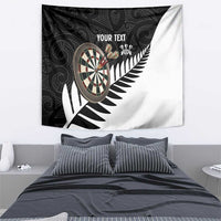 Personalised New Zealand Darts Tapestry Silver Fern Aotearoa Maori Pattern - Polynesian Pride