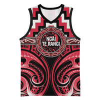 Aotearoa Ngai Te Rangi Personalised Basketball Jersey Maori Iwi Poutama Puhoro Tattoo LT14 Unisex Red - Polynesian Pride