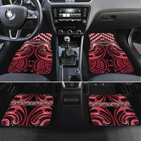 Aotearoa Ngai Te Rangi Personalised Car Mats Maori Iwi Poutama Puhoro Tattoo LT14 Set 4pcs Red - Polynesian Pride