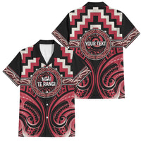 Aotearoa Ngai Te Rangi Personalised Family Matching Long Sleeve Bodycon Dress and Hawaiian Shirt Maori Iwi Poutama Puhoro Tattoo LT14 Dad's Shirt - Short Sleeve Red - Polynesian Pride