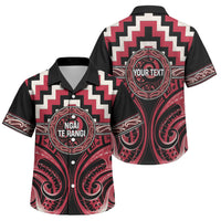 Aotearoa Ngai Te Rangi Personalised Family Matching Tank Maxi Dress and Hawaiian Shirt Maori Iwi Poutama Puhoro Tattoo LT14 Son's Shirt Red - Polynesian Pride