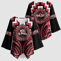 Aotearoa Ngai Te Rangi Personalised Kimono Sleeve Blouse Maori Iwi Poutama Puhoro Tattoo LT14 - Polynesian Pride