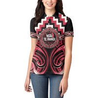 Aotearoa Ngai Te Rangi Personalised Women Polo Shirt Maori Iwi Poutama Puhoro Tattoo LT14 - Polynesian Pride