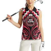 Aotearoa Ngai Te Rangi Personalised Women Sleeveless Polo Shirt Maori Iwi Poutama Puhoro Tattoo LT14 - Polynesian Pride