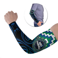 Aotearoa Ngati Ranginui Personalised Arm Sleeves Maori Iwi Poutama Puhoro Tattoo LT14 Set of 2 Green - Polynesian Pride