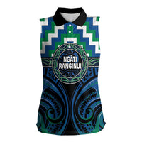 Aotearoa Ngati Ranginui Personalised Women Sleeveless Polo Shirt Maori Iwi Poutama Puhoro Tattoo LT14 Female Green - Polynesian Pride