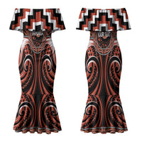 Aotearoa Tapuika Personalised Couples Matching Mermaid Dress and Hawaiian Shirt Maori Iwi Poutama Puhoro Tattoo LT14 - Polynesian Pride