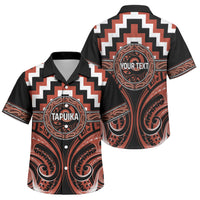 Aotearoa Tapuika Personalised Family Matching Off The Shoulder Long Sleeve Dress and Hawaiian Shirt Maori Iwi Poutama Puhoro Tattoo LT14 Son's Shirt Red - Polynesian Pride