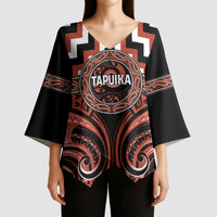 Aotearoa Tapuika Personalised Kimono Sleeve Blouse Maori Iwi Poutama Puhoro Tattoo LT14 - Polynesian Pride