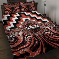 Aotearoa Tapuika Quilt Bed Set Maori Iwi Poutama Puhoro Tattoo LT14 Red - Polynesian Pride