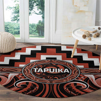 Aotearoa Tapuika Round Carpet Maori Iwi Poutama Puhoro Tattoo LT14 - Polynesian Pride