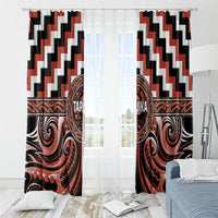 Aotearoa Tapuika Window Curtain Maori Iwi Poutama Puhoro Tattoo LT14 - Polynesian Pride