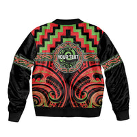 Aotearoa Ngati Maru Personalised Bomber Jacket Maori Iwi Poutama Puhoro Tattoo LT14 - Polynesian Pride
