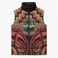 Aotearoa Ngati Maru Personalised Sleeveless Puffer Jacket Maori Iwi Poutama Puhoro Tattoo LT14 Unisex Red - Polynesian Pride