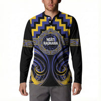 Aotearoa Ngati Raukawa Personalised Button Sweatshirt Maori Iwi Poutama Puhoro Tattoo LT14 - Polynesian Pride