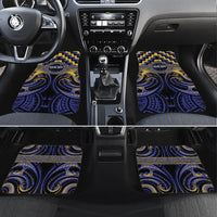 Aotearoa Ngati Raukawa Personalised Car Mats Maori Iwi Poutama Puhoro Tattoo LT14 Set 4pcs Blue - Polynesian Pride