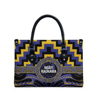 Aotearoa Ngati Raukawa Leather Bag Maori Iwi Poutama Puhoro Tattoo LT14 - Polynesian Pride