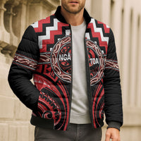 Aotearoa Ngati Toa Personalised Bomber Puffer Jacket Maori Iwi Poutama Puhoro Tattoo LT14 - Polynesian Pride