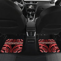 Aotearoa Ngati Toa Personalised Car Mats Maori Iwi Poutama Puhoro Tattoo LT14 Set 2pcs - Back Red - Polynesian Pride