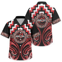 Aotearoa Ngati Toa Personalised Family Matching Mermaid Dress and Hawaiian Shirt Maori Iwi Poutama Puhoro Tattoo LT14 Son's Shirt Red - Polynesian Pride