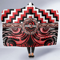 Aotearoa Ngati Toa Hooded Blanket Maori Iwi Poutama Puhoro Tattoo LT14 One Size Red - Polynesian Pride