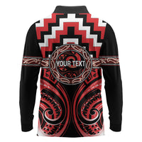 Aotearoa Ngati Toa Personalised Long Sleeve Polo Shirt Maori Iwi Poutama Puhoro Tattoo LT14 - Polynesian Pride