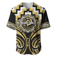 Aotearoa Ngati Tama Personalised Baseball Jersey Maori Iwi Poutama Puhoro Tattoo LT14 Yellow - Polynesian Pride