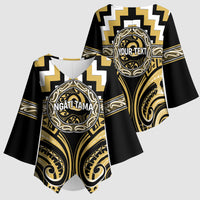 Aotearoa Ngati Tama Personalised Kimono Sleeve Blouse Maori Iwi Poutama Puhoro Tattoo LT14 - Polynesian Pride