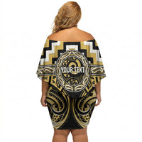 Aotearoa Ngati Tama Personalised Off Shoulder Short Dress Maori Iwi Poutama Puhoro Tattoo LT14 - Polynesian Pride
