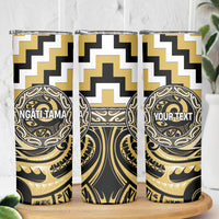 Aotearoa Ngati Tama Personalised Skinny Tumbler Maori Iwi Poutama Puhoro Tattoo LT14 - Polynesian Pride
