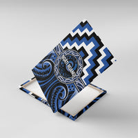 Aotearoa Ngati Ruanui Canvas Wall Art Maori Iwi Poutama Puhoro Tattoo LT14 With Frame Blue - Polynesian Pride